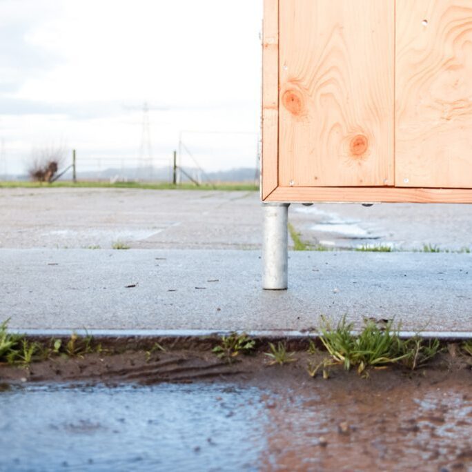 Stalen poot - Groene Bouwhekken