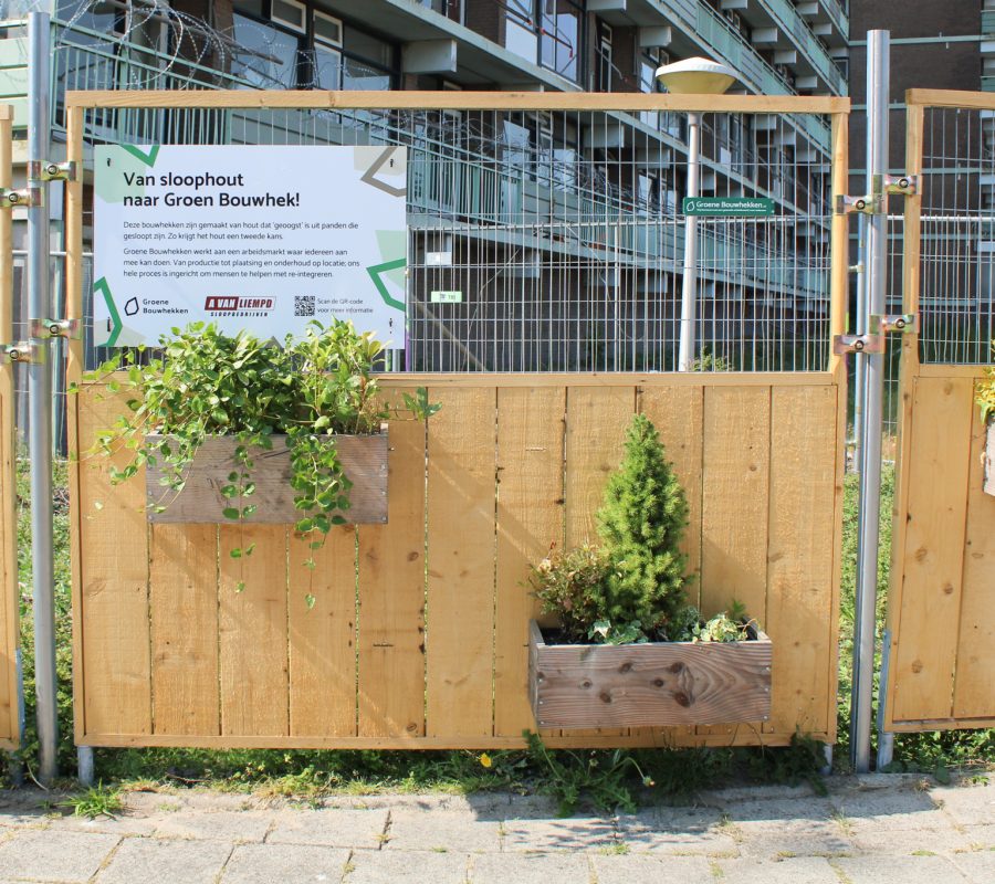 Circulair informatiebord Groene bouwhekken